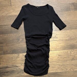 Gibsonlook Black Short Sleeve Ruched Dress Size XS